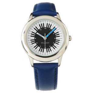 Reloj De Pulsera Teclas de piano en blanco y negro con nombre perso