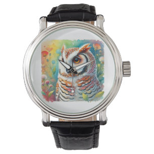 Reloj De Pulsera Tecolote Owl 310724AREF134 - Watercolor