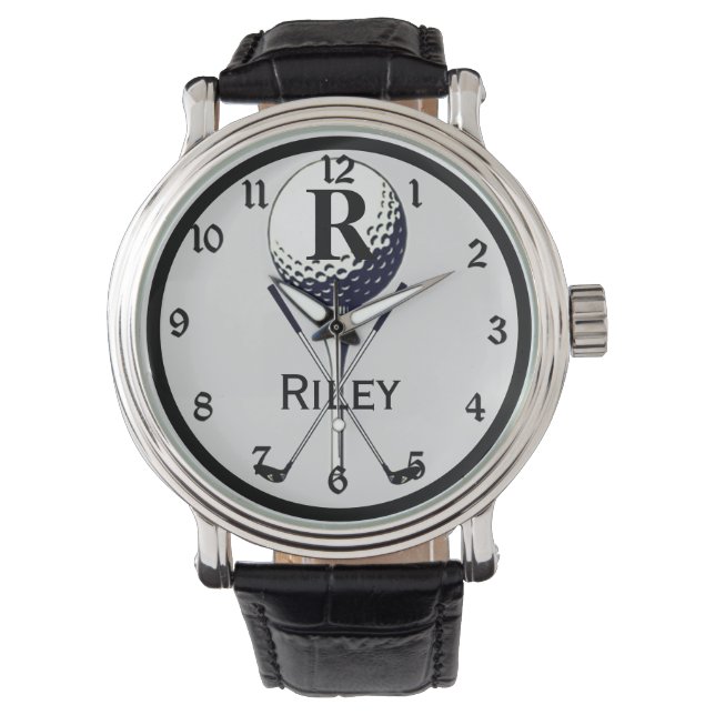 Reloj De Pulsera Tee de golf con monograma (Anverso)
