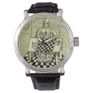 Reloj De Pulsera Tejido de ajedrez medieval antiguo