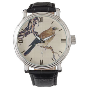 Reloj De Pulsera Tejido japonés de finca, marrón y beige