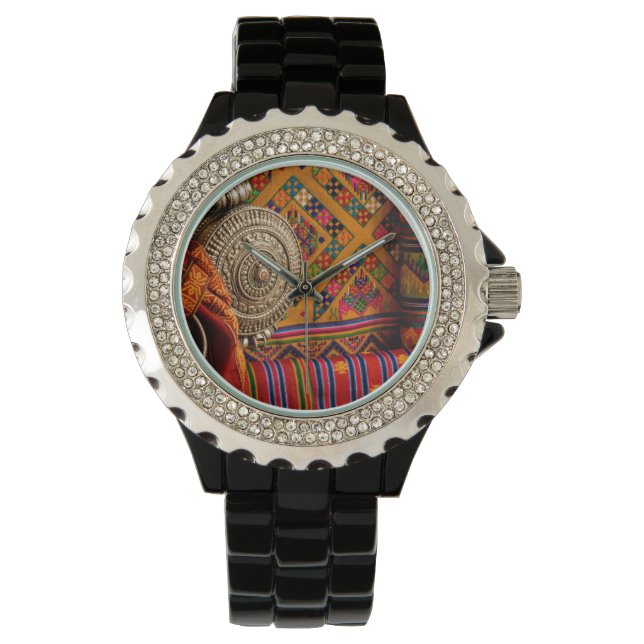 Reloj De Pulsera Tejidos, Bután (Anverso)