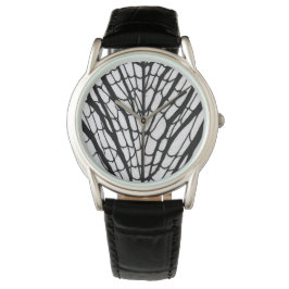 Reloj De Pulsera telaraña blanca y negra, textura de seda araña