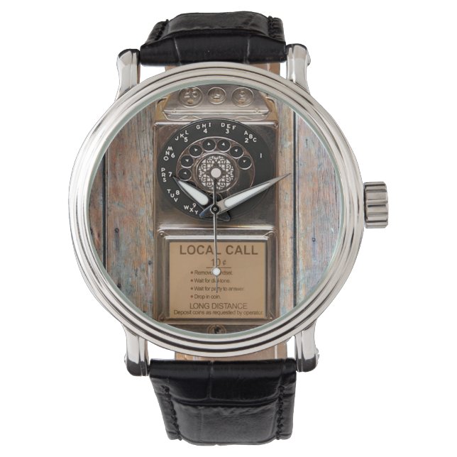 Reloj De Pulsera Teléfono anticuado de rotativo de pago robusto (Anverso)