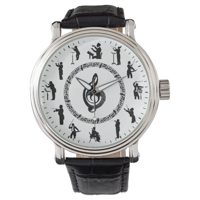 Reloj De Pulsera Tema de las siluetas musicales únicas (Anverso)