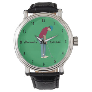 Reloj De Pulsera Tema del golf verde