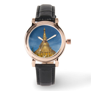 Reloj De Pulsera Templo del Stupa Dorado
