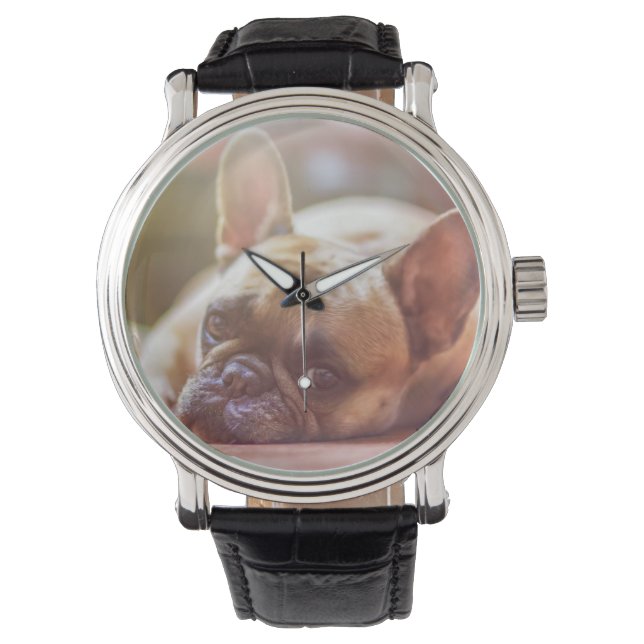 Reloj De Pulsera tendido de bulldog francés (Anverso)