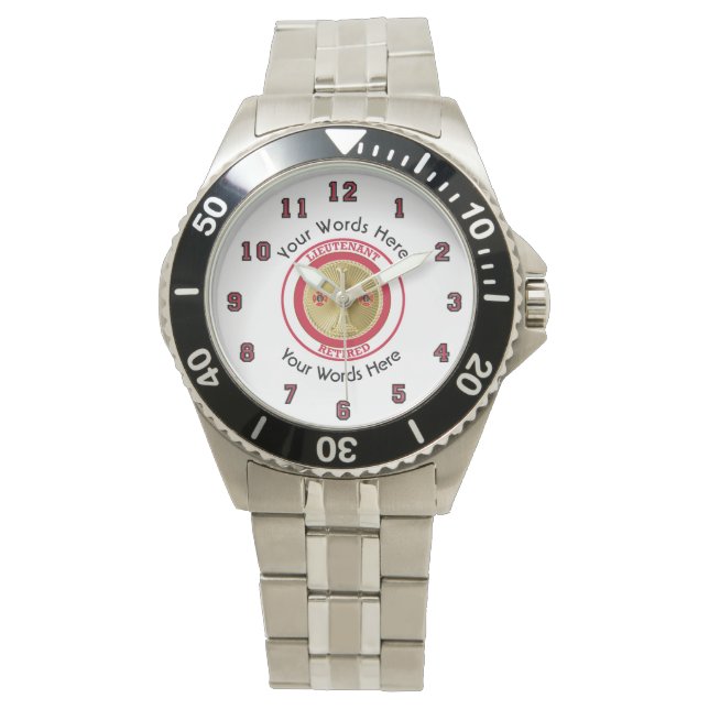 Reloj De Pulsera Teniente de bombero retirado (Anverso)