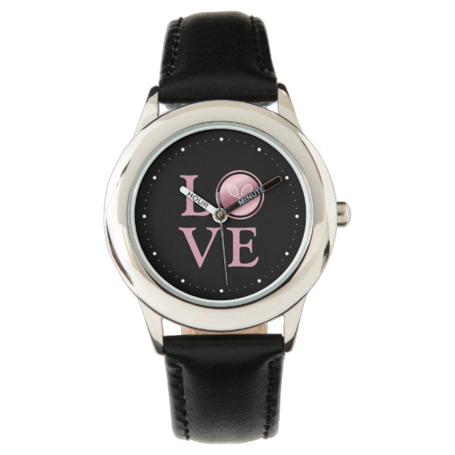 Reloj De Pulsera Tenis Love Classy Rosa Gold Player Coach Pink (Anverso)