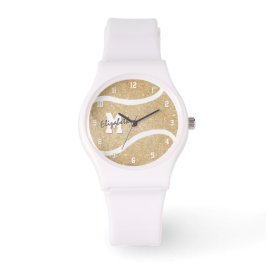 Reloj De Pulsera Tenista de oro monogramado por chicas