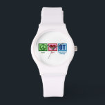 Reloj De Pulsera Terapia Cuta Ocupacional<br><div class="desc">Paz,  Amo OT. Un signo de paz,  corazón y terapia ocupacional en un regalo para tu terapeuta favorito.</div>