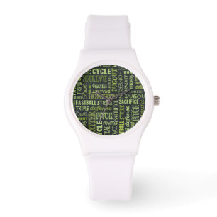 Reloj De Pulsera Términos de Softbol Fastpitch en la Pizarra