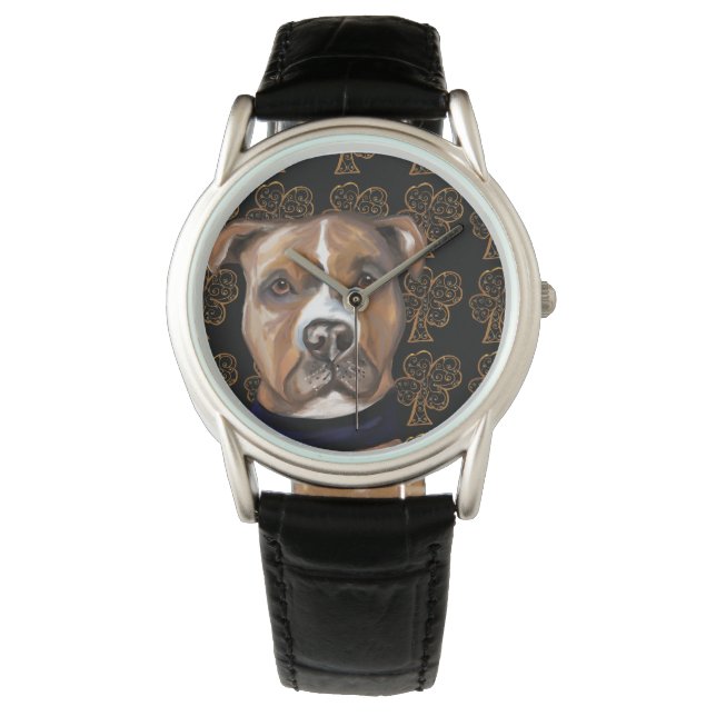 RELOJ DE PULSERA TERRIER STAFFORDSHIRE AMERICANO        (Anverso)