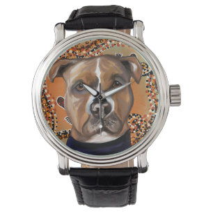 RELOJ DE PULSERA TERRIER STAFFORDSHIRE AMERICANO       