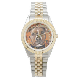 RELOJ DE PULSERA TERRIER STAFFORDSHIRE AMERICANO