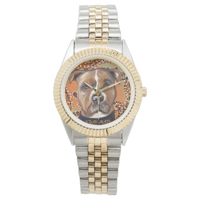 RELOJ DE PULSERA TERRIER STAFFORDSHIRE AMERICANO        (Anverso)
