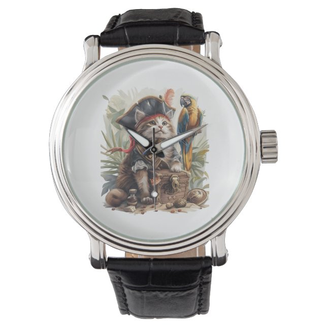 Reloj De Pulsera Tesoro de Gato Pirata (Anverso)