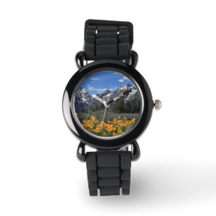 Reloj De Pulsera Tetons magnífico con las flores amarillas