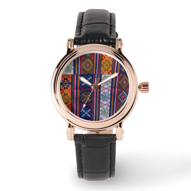 Reloj De Pulsera Textil de Bután (Anverso)