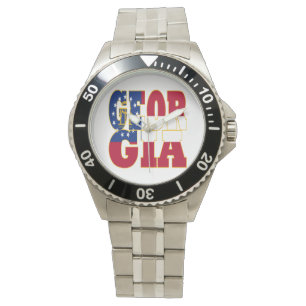 Reloj De Pulsera texto de la bandera de Georgia