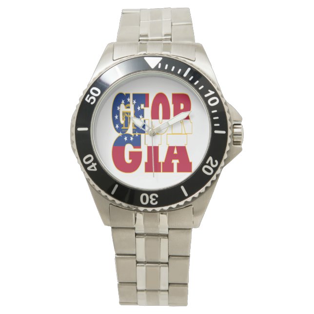 Reloj De Pulsera texto de la bandera de Georgia (Anverso)