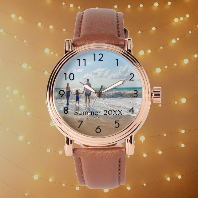 Reloj De Pulsera Texto del personalizado de fotografía familiar (Subido por el creador)