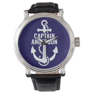 Reloj De Pulsera Texto personalizado de marinero de bandera de la m