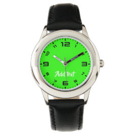 Reloj De Pulsera texto personalizado verde claro plano