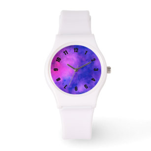 Reloj De Pulsera Textura abstracta púrpura rosa