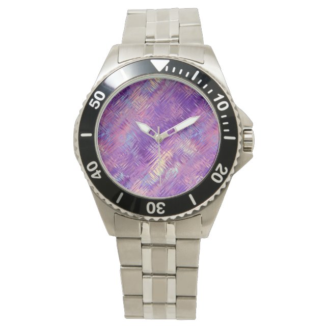 Reloj De Pulsera Textura Amethyst Purple Crystal Gel (Anverso)