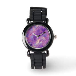 Reloj De Pulsera Textura Amethyst Purple Crystal Gel