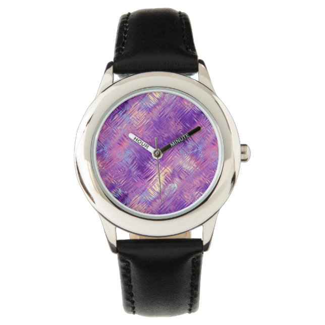 Reloj De Pulsera Textura Amethyst Purple Crystal Gel (Anverso)