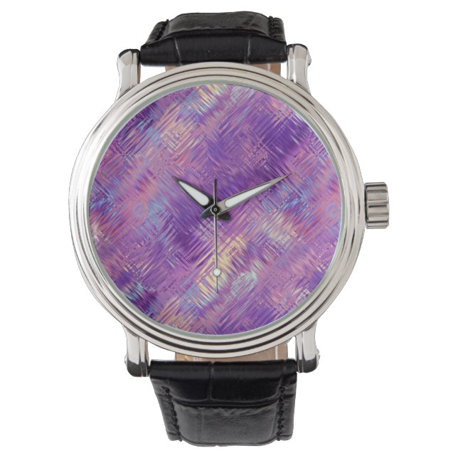 Reloj De Pulsera Textura Amethyst Purple Crystal Gel (Anverso)