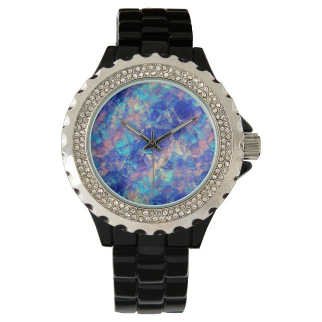 Reloj De Pulsera Textura cruzada azul de Azure (Anverso)