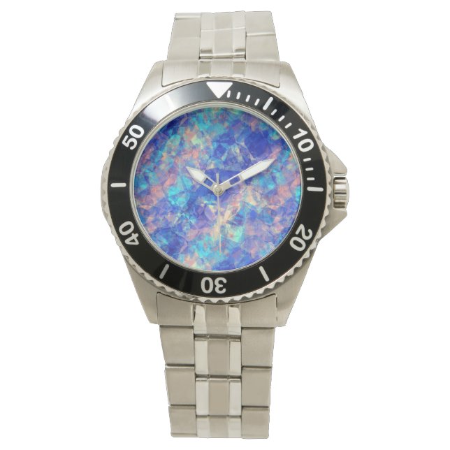 Reloj De Pulsera Textura cruzada azul de Azure (Anverso)