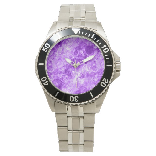 Reloj De Pulsera Textura cruzada púrpura (Anverso)
