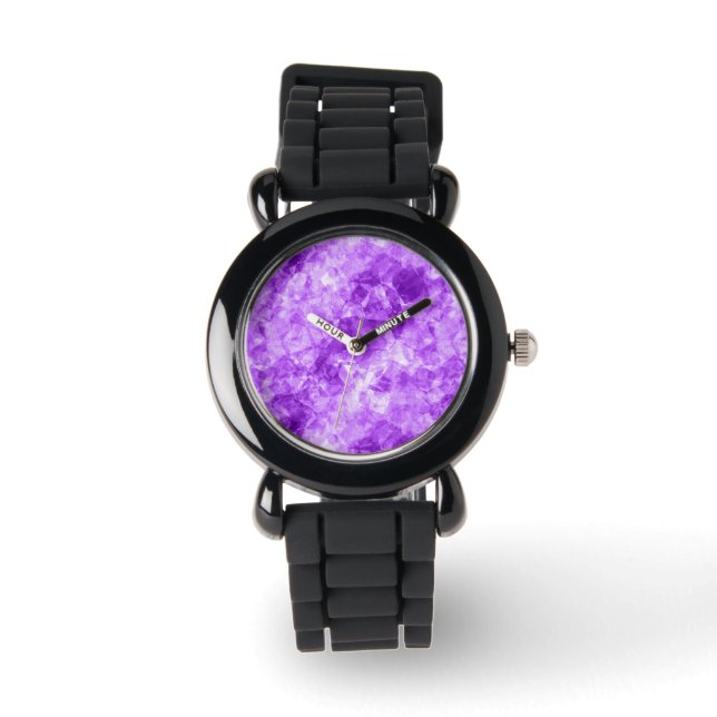 Reloj De Pulsera Textura cruzada púrpura (Anverso)