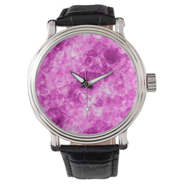 Reloj De Pulsera Textura cruzada rosa (Anverso)