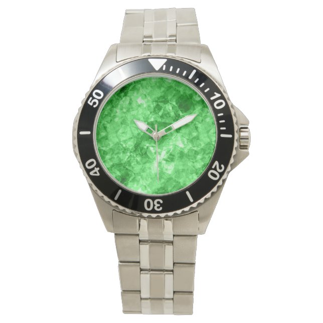 Reloj De Pulsera Textura cruzada verde (Anverso)