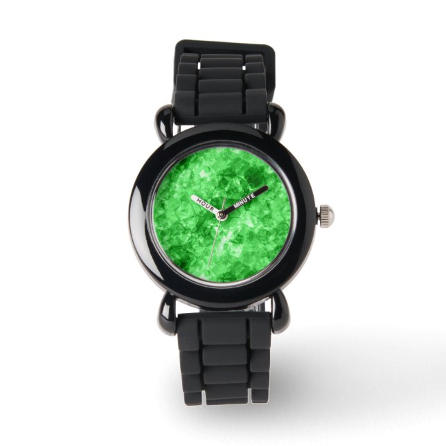 Reloj De Pulsera Textura cruzada verde (Anverso)