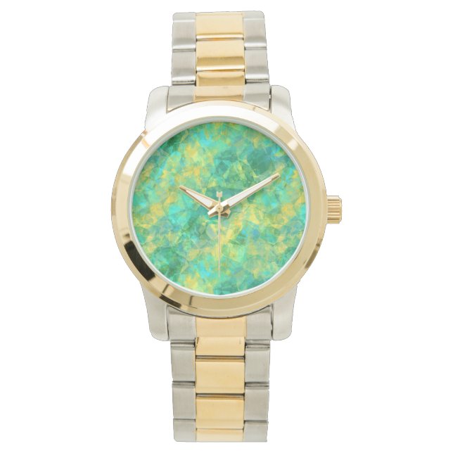 Reloj De Pulsera Textura cruzada verde esmeralda (Anverso)