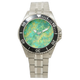 Reloj De Pulsera Textura cruzada verde esmeralda