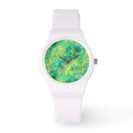 Reloj De Pulsera Textura cruzada verde esmeralda
