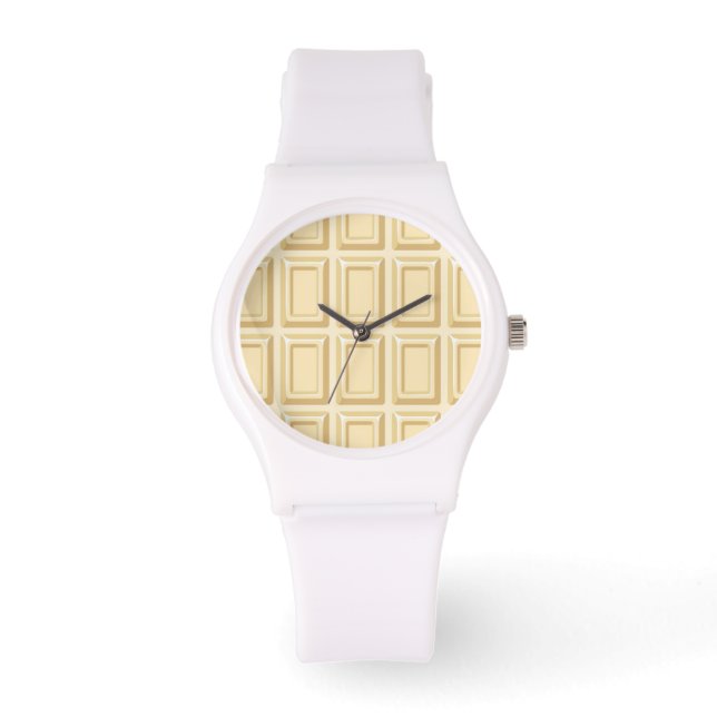Reloj De Pulsera Textura de barra de chocolate blanco (Anverso)