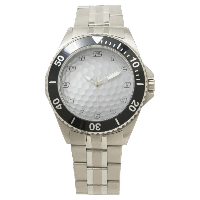 Reloj De Pulsera Textura de bola de golf con números (Anverso)