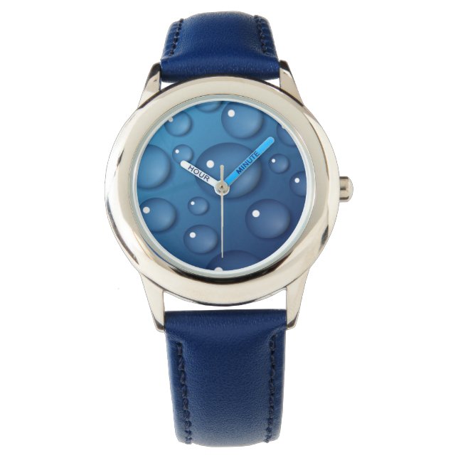 Reloj De Pulsera Textura de caída de agua azul (Anverso)