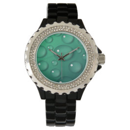 Reloj De Pulsera Textura de caída de agua verde azulada