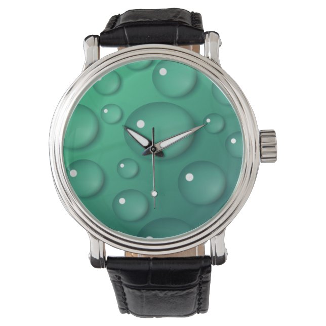 Reloj De Pulsera Textura de caída de agua verde azulada (Anverso)