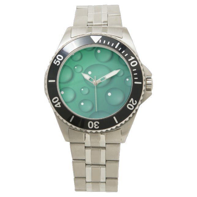 Reloj De Pulsera Textura de caída de agua verde azulada (Anverso)